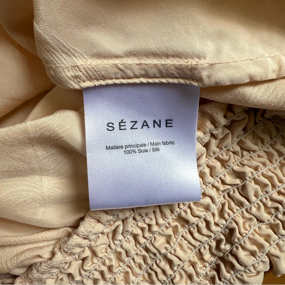 Sezane Cream Tie-Neck Blouse - Picture 4 of 7